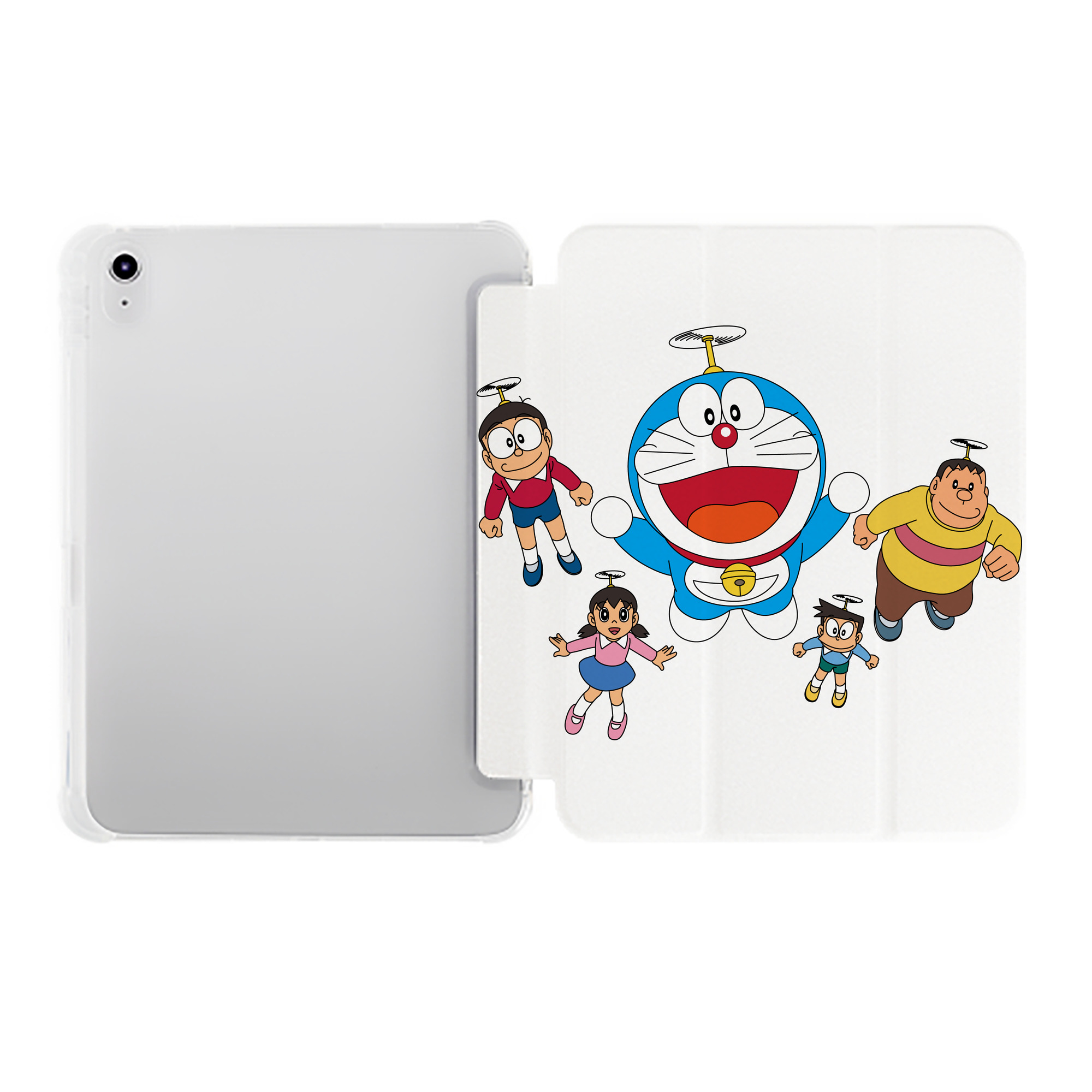 （画像用） ドラえもん 骨川 スネ夫 Doraemon Honekawa Suneo IPad ケース ペン収納付き 三つ折りスタンド PUレザー×シリコン 対応機種9.5/10.5/10.9インチ